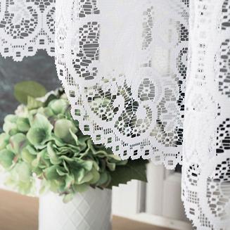 Firanka żakardowa gotowa na żabki BERENIKA 400x170 biała