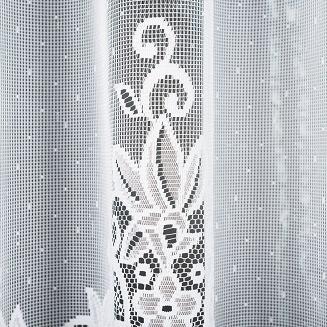 Firanka żakardowa gotowa na żabki BERENIKA 400x170 biała