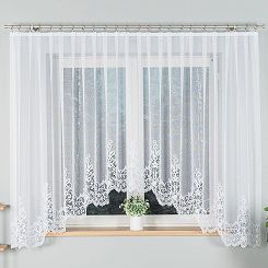 Firanka żakardowa gotowa na żabki BERENIKA 400x170 biała