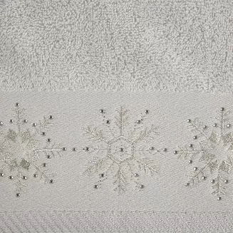 Ręcznik świąteczny JOY 70x140 Eurofirany jasnosrebrny