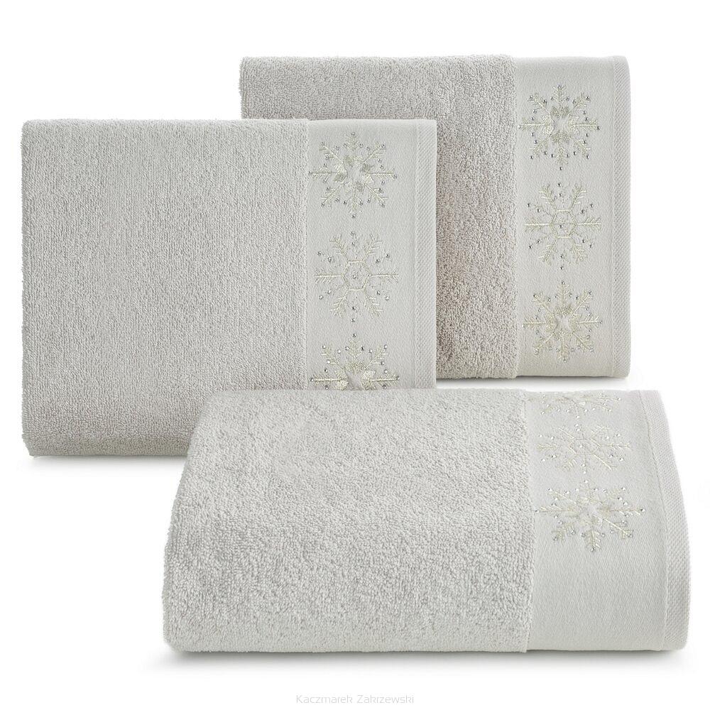 Ręcznik świąteczny JOY 70x140 Eurofirany jasnosrebrny