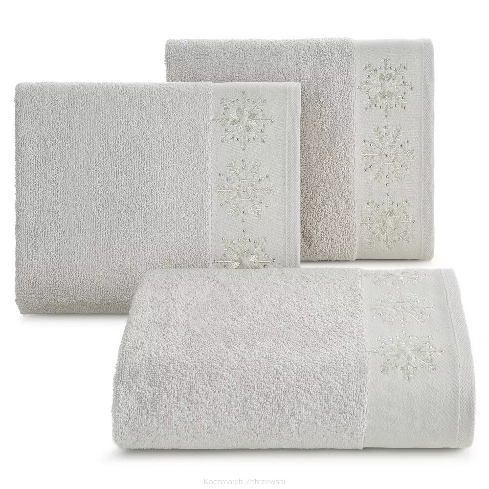 Ręcznik świąteczny JOY 70x140 Eurofirany jasnosrebrny
