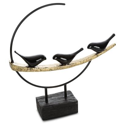 Figurka dekoracyjna SEMA 36x8x36 Eurofirany czarna ptaki na gałęzi