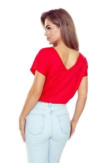 Bluzka damska z krótkim rękawem 2w1 Miriam czerwona