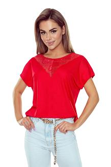 Bluzka damska z krótkim rękawem 2w1 Miriam czerwona