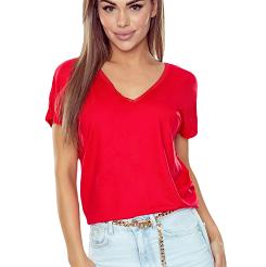 Bluzka damska z krótkim rękawem 2w1 Miriam czerwona
