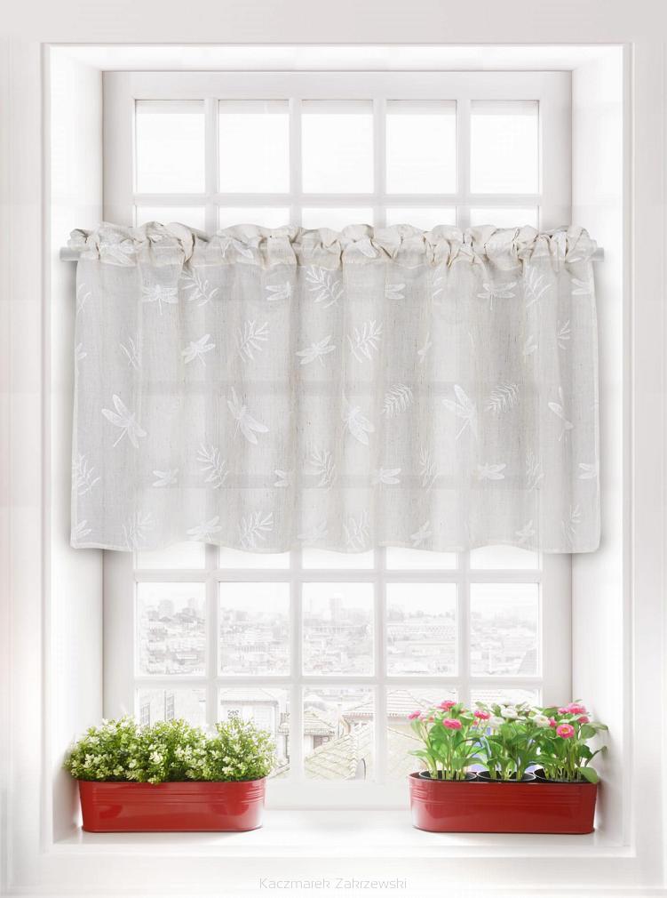 Firana gotowa zazdrostka SALA 30x150 beżowa w ważki