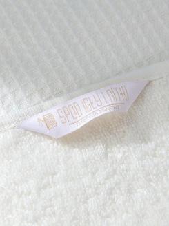 Ręcznik bawełniany wafel Checky 30x30 biały z ozdobną bordiurą