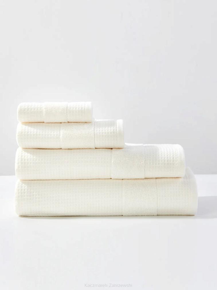 Ręcznik bawełniany wafel Checky 30x30 biały z ozdobną bordiurą