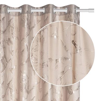 Zasłona gotowa na przelotkach MARMY 140x250 welurowa półzaciemniająca ciemnobeżowa