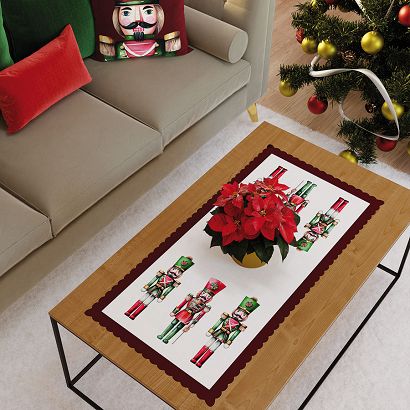 Bieżnik wodoodporny NINA 50x100 biały kolorowe Dziadki do orzechów