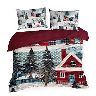 Komplet pościeli świąteczny POS 220x200 Eurofirany czerwony
