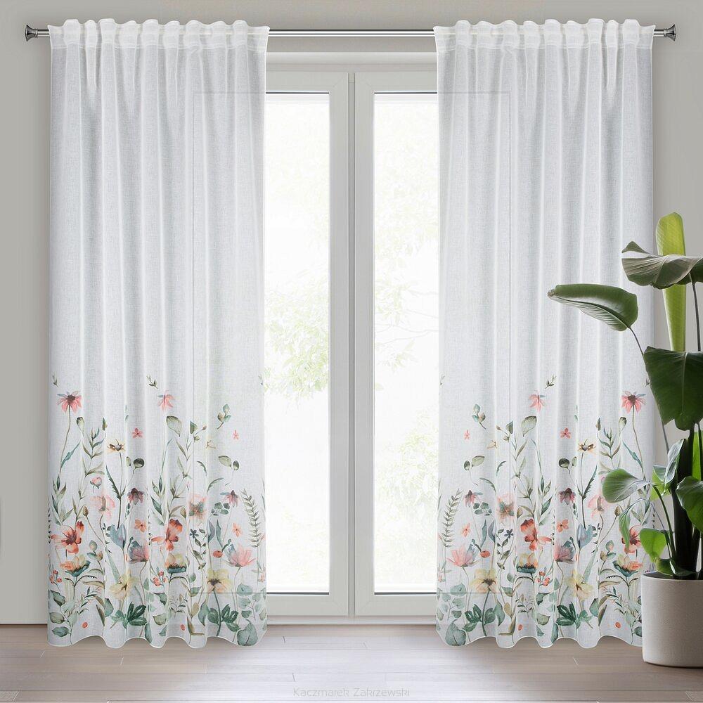 Zasłona gotowa na taśmie DOLLY 140x270 Eurofirany biały