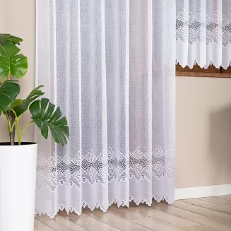 Firanka żakardowa gotowa na żabki MODESTA-1 200x250 biała
