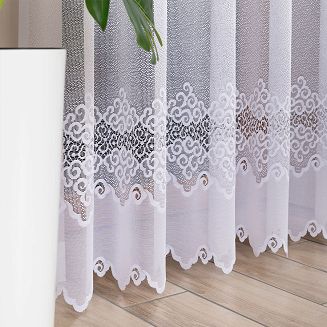 Firanka żakardowa gotowa na żabki MODESTA-1 200x250 biała