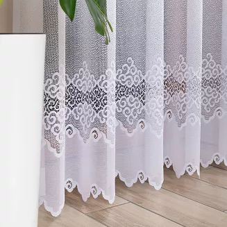 Firanka żakardowa gotowa na żabki MODESTA-1 200x250 biała