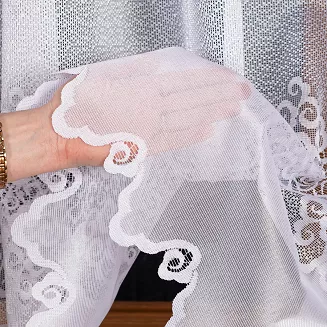 Firanka żakardowa gotowa na żabki MODESTA-1 200x250 biała