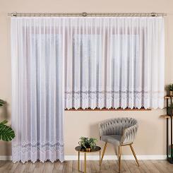 Firanka żakardowa gotowa na żabki MODESTA-1 200x250 biała