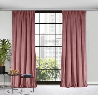 Zasłona gotowa na taśmie ROSA 140x270 Design91 różowy