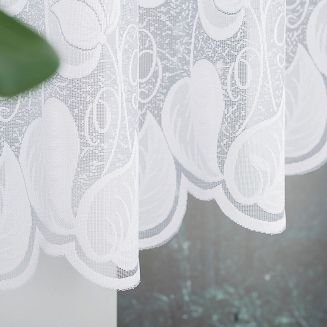 Firanka żakardowa gotowa na żabki NORA 400x130 biała