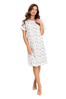 Koszula damska REGINA kod 173 zielona szara w kółeczka i kropki