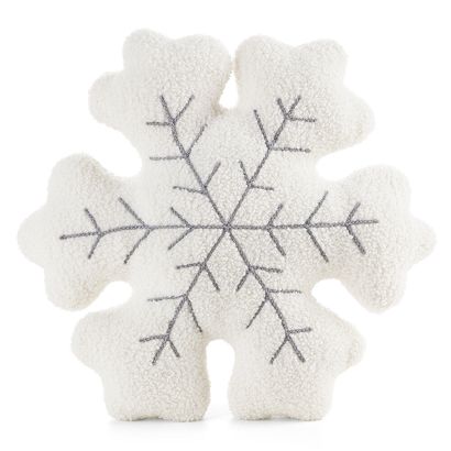 Poszewka dekoracyjna świąteczna z wypełnieniem  38x38 Eurofirany kremowa w kształcie śnieżynki