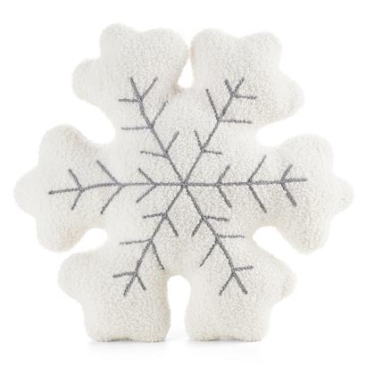 Poszewka dekoracyjna świąteczna z wypełnieniem  38x38 Eurofirany kremowa w kształcie śnieżynki