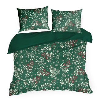 Komplet pościeli świąteczny POS 220x200 Eurofirany butelkowy zielony