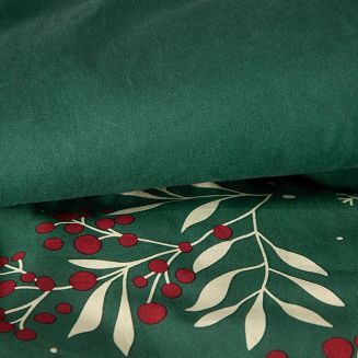 Komplet pościeli świąteczny POS 220x200 Eurofirany butelkowy zielony