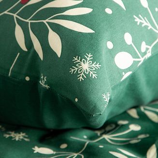Komplet pościeli świąteczny POS 220x200 Eurofirany butelkowy zielony