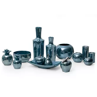 Figurka dekoracyjna SIMONA2 11x16 Eurofirany turkusowa perłowy połysk ananas