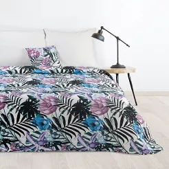 Narzuta dekoracyjna MALIBU 200x220 wzór egzotyczne liście i kwiaty