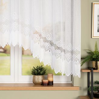 Firanka żakardowa gotowa na żabki MODESTA 250x150 biała