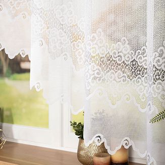 Firanka żakardowa gotowa na żabki MODESTA 250x150 biała