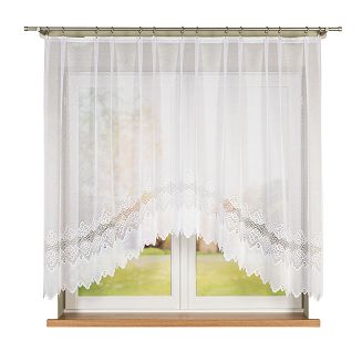 Firanka żakardowa gotowa na żabki MODESTA 250x150 biała