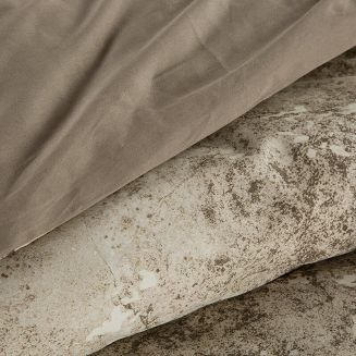 Pościel satynowa SPRING 220x200 Eurofirany jasnobrązowa beżowa wzór a'la marmurek