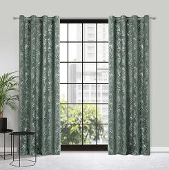 Zasłona gotowa na przelotkach LIVIA 140x250 Eurofirany ciemnomiętowy