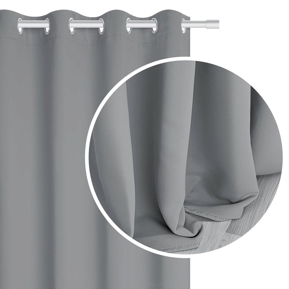 srebrna zasłona zaciemniająca blackout 140x250 hold