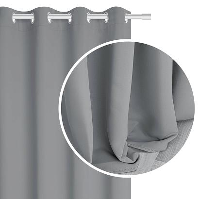 Zasłona gotowa na przelotkach HOLD 140x250 zaciemniająca blackout srebrna