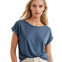 Koszulka damska oversize z krótkim rękawem Norilla granatowa