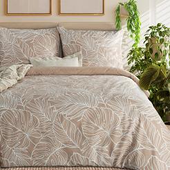Pościel satynowa SPRING 140x200 Eurofirany jasnobrązowy