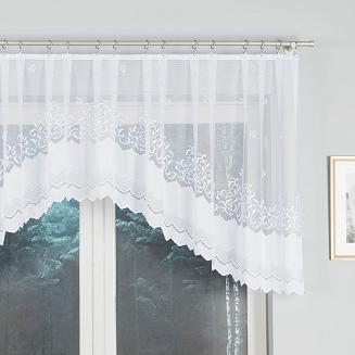 Firanka żakardowa gotowa na żabki GENOWEFA 300x100 biała