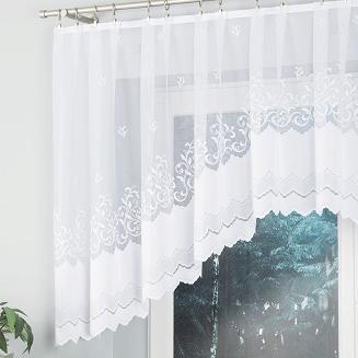 Firanka żakardowa gotowa na żabki GENOWEFA 300x100 biała