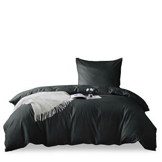 Komplet pościeli adamaszek satyna bawełniana 140x200 czarna