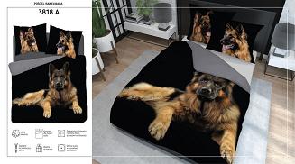 Pościel bawełniana 200x220 NATURA pies