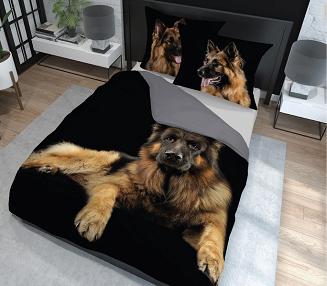 Pościel bawełniana 200x220 NATURA pies