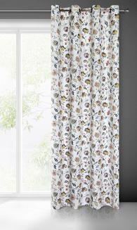 Zasłona gotowa na przelotkach KRISTAL 140x250 Eurofirany biały/jasnoszary