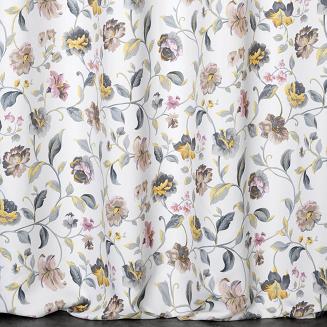 Zasłona gotowa na przelotkach KRISTAL 140x250 Eurofirany biały/jasnoszary