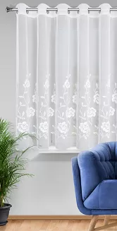 Firana gotowa na przelotkach NATALI 350x150 Eurofirany biały