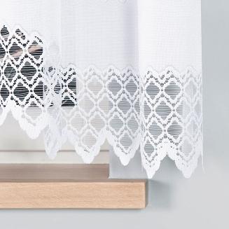 Firanka żakardowa gotowa na żabki FILOMENA 340x160 biała
